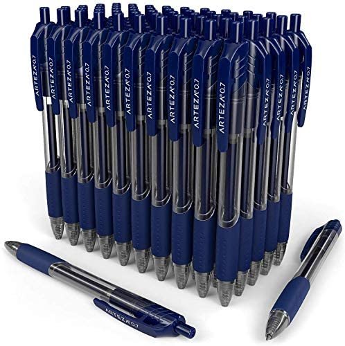 Arteza Gel Pens, Set of 50 Blue Roller Ball Bullet Journal Pens, Quick-Drying Ink, Fine Point, Office Supplies for Writing, Taking Notes & Sketching - Image 7