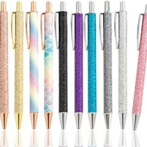 PASISIBICK 10 PCS Ballpoint Pens for Journaling, Comfortable Writing Pens, Metal Cute Retractable Pretty Pen with Black Ink Medium Point 1.0 mm Gift Pens for Women&Men School and Office Supplies PASISIBICK 10 PCS Ballpoint Pens for Journaling, Comfortable Writing Pens, Metal Cute Retractable Pretty Pen with Black Ink Medium Point 1.0 mm Gift Pens for Women&Men School and Office Supplies