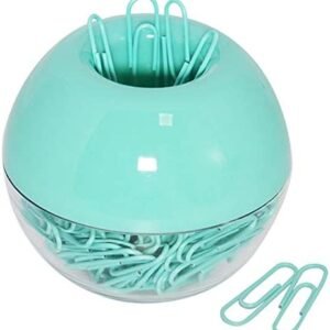 Paper Clips in Magnetic Dispenser Holder Mint Green 28mm Bookmarks Small Desk Accessories Office Supplies for Women, 100 per Box Paper Clips in Magnetic Dispenser Holder Mint Green 28mm Bookmarks Small Desk Accessories Office Supplies for Women, 100 per Box