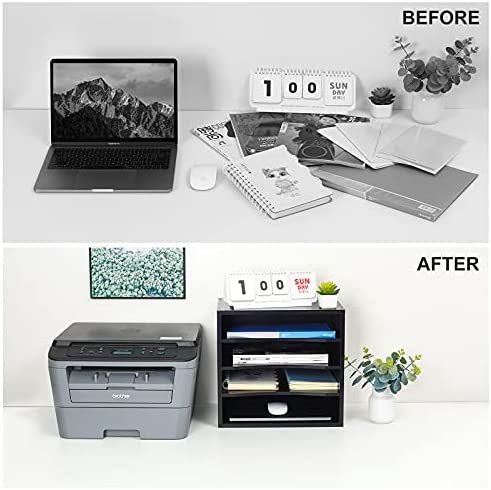 PAG Office Supplies Desk Organizer Wood File Mail Sorter with 3 Adjustable Drawer Boards,Black - Image 5