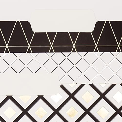 U Brands Classic File Folders Set, Office Supplies, Black, Gold and White, FSC Certified, 6 Count - Image 3