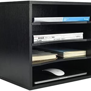 PAG Office Supplies Desk Organizer Wood File Mail Sorter with 3 Adjustable Drawer Boards,Black PAG Office Supplies Desk Organizer Wood File Mail Sorter with 3 Adjustable Drawer Boards,Black