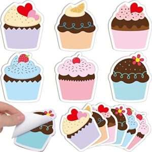 18 Packs Cute Self Sticky Notes Cupcake Shaped Sticky Notes Kawaii Notepads for School Classroom Quote Wall Home Office Students Girly Office Supplies Girl Party Favors Gifts Bookmarks, 6 Styles