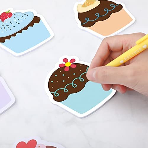 18 Packs Cute Self Sticky Notes Cupcake Shaped Sticky Notes Kawaii Notepads for School Classroom Quote Wall Home Office Students Girly Office Supplies Girl Party Favors Gifts Bookmarks, 6 Styles - Image 4