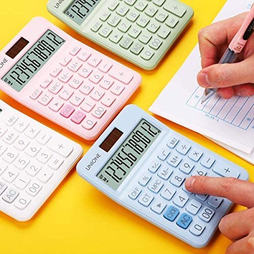 UNIONE Pink Calculator with a Bright LCD, Dual Power Handheld Desktop. Business, Office, High School - Image 4