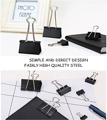 DSTELIN Mini Binder Clips 3/4-Inch Small Black Paper Clamps for Office Supplies ,96-Pack (19mm) - Image 6