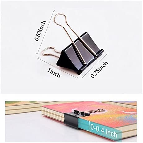 DSTELIN Mini Binder Clips 3/4-Inch Small Black Paper Clamps for Office Supplies ,96-Pack (19mm) - Image 5