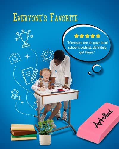 Pink Erasers Pack of 100 - Large Size, Latex & Smudge Free - Bulk School Supplies for Classrooms, Teachers, Homeschool, Office, Art Class, and More! - Image 5