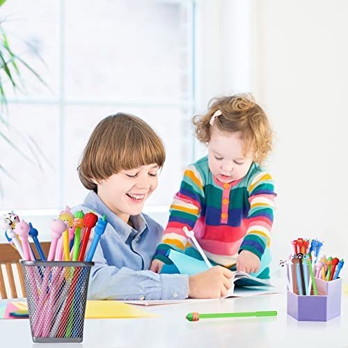 100 Pieces Cute Cartoon Gel Ink Pens Black Ink Cool Pens Kawaii Cute Pens Bulk Assorted Style Novelty Pens Cute Office Pens Rollerball Pens for Student Kids School Supplies Present (100 Pieces) - Image 7