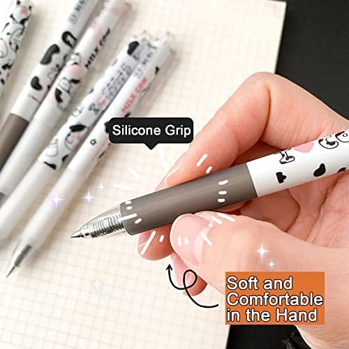 Cute Pens Kawaii 0.5mm Black Ink Gel Pens Fine Point Smooth Writing Ballpoint for Office School Supplies Nice Fun Gifts for Kids Girls Women Pens for Journaling,Pack of 6pcs (Little Milky Cow) - Image 2