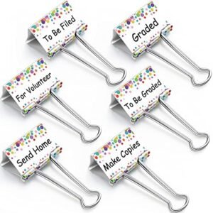 6 Pieces Teacher Essentials Large Binder Clips 2 Inches Teacher Binder Paper Clips Office School Supplies Classroom Management Teacher Supplies(Cute Things to Do)