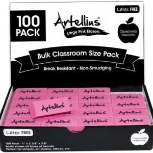 Pink Erasers Pack of 100 – Large Size, Latex & Smudge Free – Bulk School Supplies for Classrooms, Teachers, Homeschool, Office, Art Class, and More! Pink Erasers Pack of 100 – Large Size, Latex & Smudge Free – Bulk School Supplies for Classrooms, Teachers, Homeschool, Office, Art Class, and More!