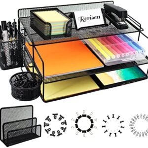 Rerisen Desk Organizers and Accessories, Mesh Metal Office School Supplies, Letter Tray Paper Organizers + 4 Holders + 1 File Sorter + 100 Desk Accessories for Desk, Office, Home and School.(Large) Rerisen Desk Organizers and Accessories, Mesh Metal Office School Supplies, Letter Tray Paper Organizers + 4 Holders + 1 File Sorter + 100 Desk Accessories for Desk, Office, Home and School.(Large)