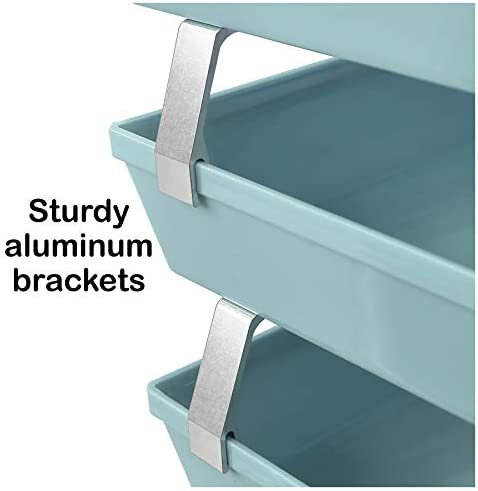 Acrimet Facility 4 Tier Letter Tray Side Load Plastic Desktop File Organizer (Solid Green Color) - Image 5