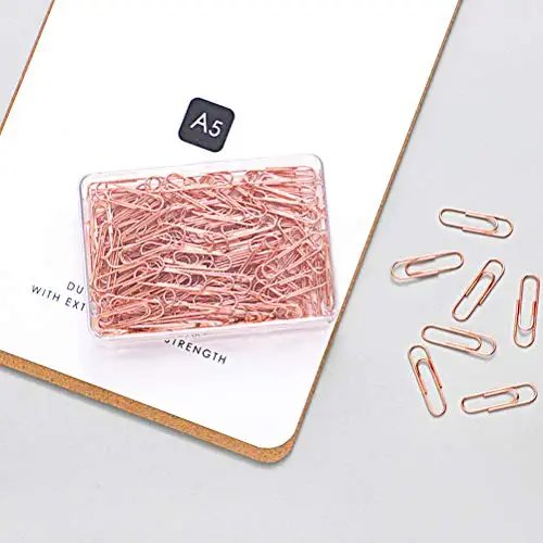200 Pcs Rose Gold Paper Clips, 1.1" (28mm) Smooth Finish Steel Wire Paperclips Medium Size Paper Clips for Organizing School Home Office Supplies - Image 4