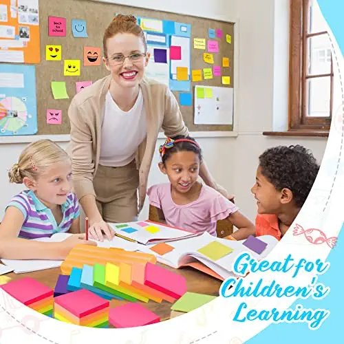 48 Pack Sticky Notes - Post it Notes 3x3 Inch Bright Colors, Super Self-Stick Note Pads for Office Supplies, Home, Notebook, School - Image 5