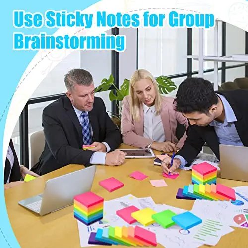 48 Pack Sticky Notes - Post it Notes 3x3 Inch Bright Colors, Super Self-Stick Note Pads for Office Supplies, Home, Notebook, School - Image 6