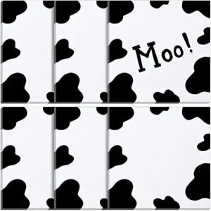 6 Packs Cute Cow Print Notes 3.2 x 3.2 Inches Post Sticky Notes Self Sticky Note Pads Cow Print Self Adhesive Paper Memo Pads for Reminders Studying School Office Home Notebook Supplies