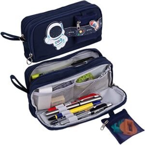 Big Capacity School Pencil Pen Case, Office College Large Storage High Capacity Bag Pouch Holder Box Organizer with Easy Grip Handle & Loop, Student Supplies