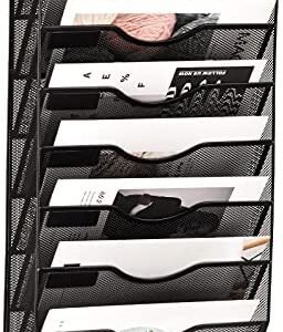 EASEPRES 8 Pockets Mesh Wall File Holder Organizer Office Hanging Magazine Rack, Black EASEPRES 8 Pockets Mesh Wall File Holder Organizer Office Hanging Magazine Rack, Black