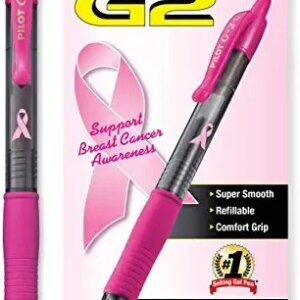PILOT G2 Premium Pink Ribbon Retractable Gel Roller Ball Pen, Fine Point, Black Ink, 12-Pack (31332), Dozen Box PILOT G2 Premium Pink Ribbon Retractable Gel Roller Ball Pen, Fine Point, Black Ink, 12-Pack (31332), Dozen Box
