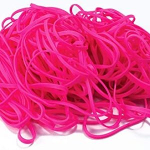 200 Pink Rubber Bands, by Better Office Products, Size 33, 200/Bag, Hot Pink Rubber Bands