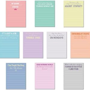 10 Pieces Funny Sticky Notes with Sarcastic Sayings Funny Office Supplies Sticky Notes with Quotes Sarcastic Gifts for Coworkers 50 Sheets Each 3 x 4 Inch