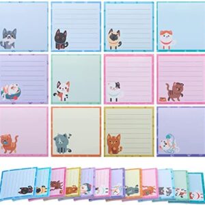 12 Pack Cat Sticky Notes Small to Do List Notepad Funny Cute Note Pads Kitty Sticky Notes Cat Theme Self Stick Note Pads Memo Pads for Office School Supplies, 600 Sheets in Total (Cute)