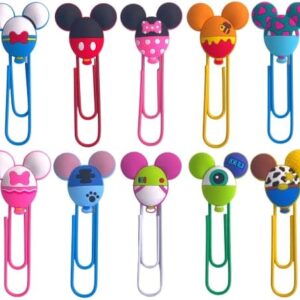 10 pc Cute Mouse Paper Clips Colorful Office Supplies Gifts for Teacher & Students | Bookmark Clamp Desk Accessories Stationery for School | Book File Page Marker Clip for Women Kids Adult Children