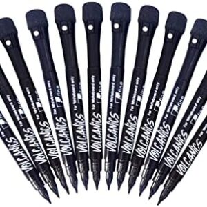 Volcanics Magnetic Dry Erase Markers White Board Markers with Eraser, Low Odor Whiteboard Markers Fine Tip for Teachers Office & School Supplies Pack of 12, Black