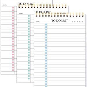 To Do List Notepad, Undated Daily Planner Notepad With To Do List Notebook Checklist Planner Spiral Waterproof Notepad for Office Supplies, School Planner, 3 Pack, 52 Sheets/Pack, 5.5"*8.3" A5 Size
