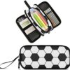 Soccer Ball Large Capacity Pencil Case Pencil Pouch Office School Large Storage Pen Bag 3 Compartment pencil box for Adults School Teen Girl Boy Men Women