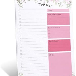 To Do List notepad - To Do List Notebook for Work with 52 Sheets, Undated Daily Planner Perfect for Daily Tasks and Goal Setting, To Do List Notepad Suitable for Office, Desk, Classroom, Teacher and Women. Cute Office Supplies (To Do List Notepad/Pink)
