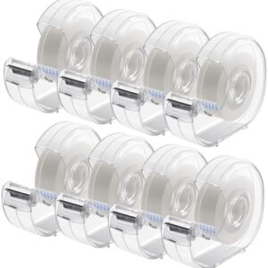 Transparent Tape with Dispenser and Refills,Use for Gift Wrapping,Home,School and Office Supplies,0.7x1000 Inch, 8 Pack