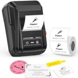 SUPVAN T50M Pro Bluetooth Label Maker Machine with Tape, Wide Waterproof Label, Versatile App with 40 Fonts and 650+ Icons, Inkless Labeler for Home, Kitchen, School, Office Organization, Black