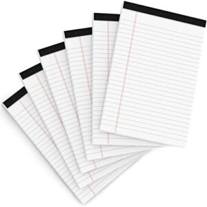 Legal Pads 5×8 Inch Writing Pads for Office Note Pads 5×8 for Work 80 GSM Paper College Ruled Legal Pad To Do List Notepad 30 Sheets 6 Pack Notebook Writing Pad Notepads for Grocery List Shopping List